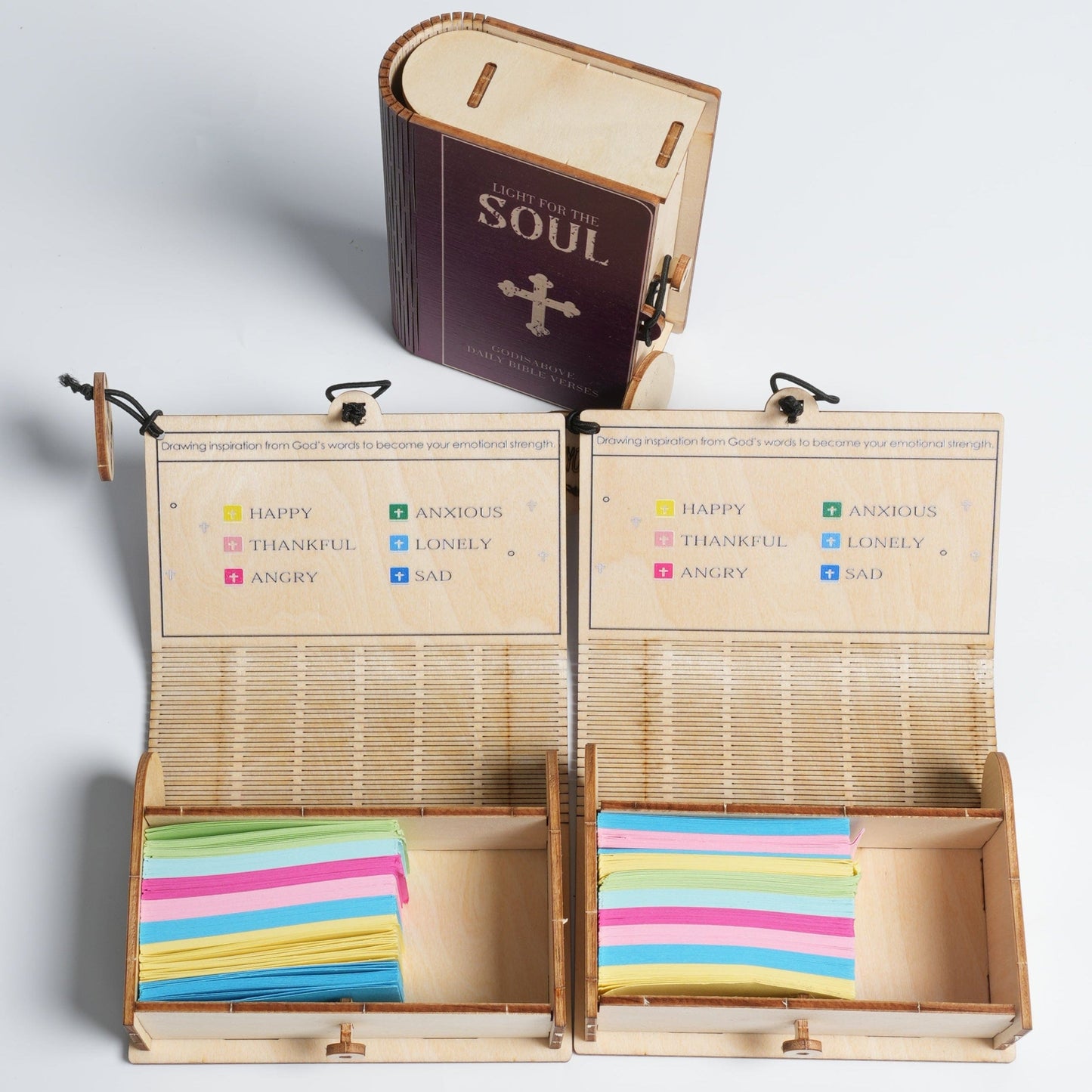 Handmade Wooden Box 90 Day Bible Verses (Comes With Christian Gifts)