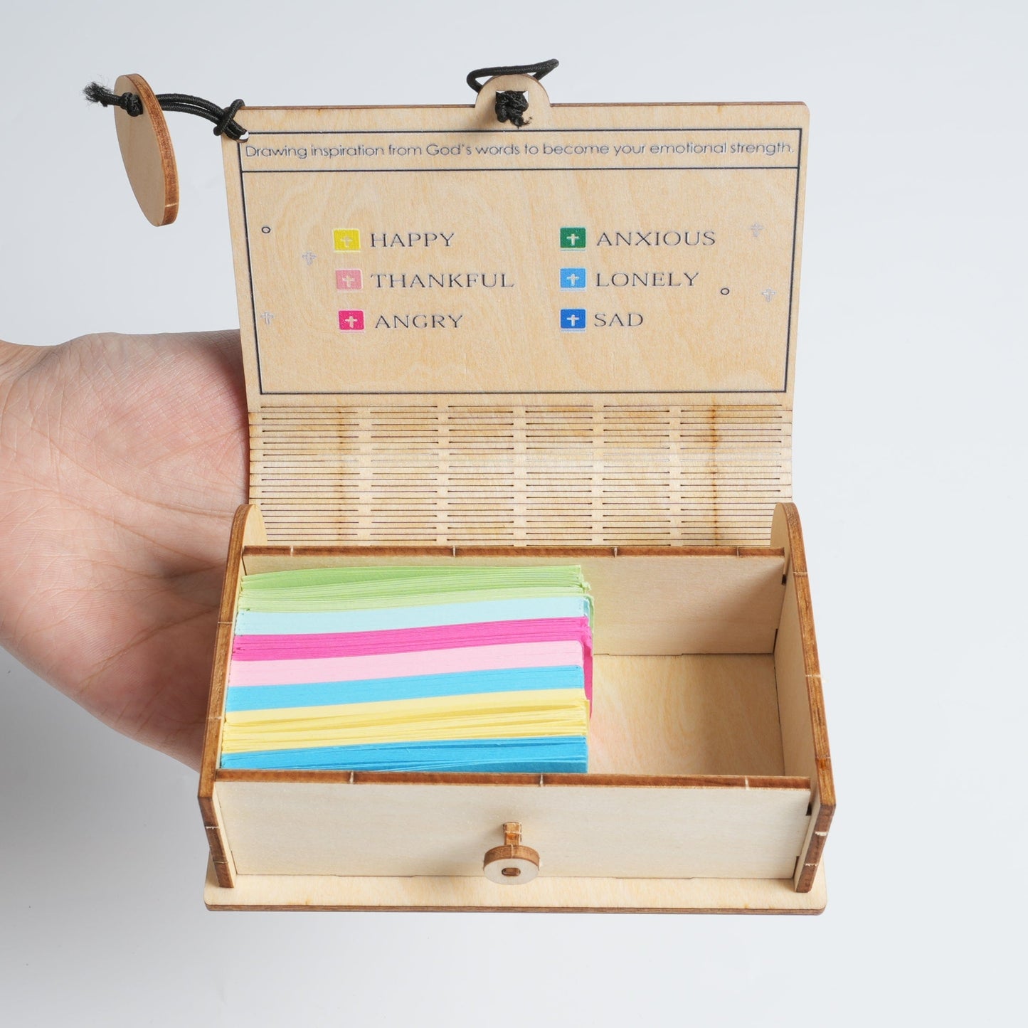 Handmade Wooden Box 90 Day Bible Verses (Comes With Christian Gifts)