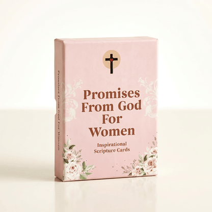 Pack of 'Promises From God For Women' inspirational scripture cards on a light background