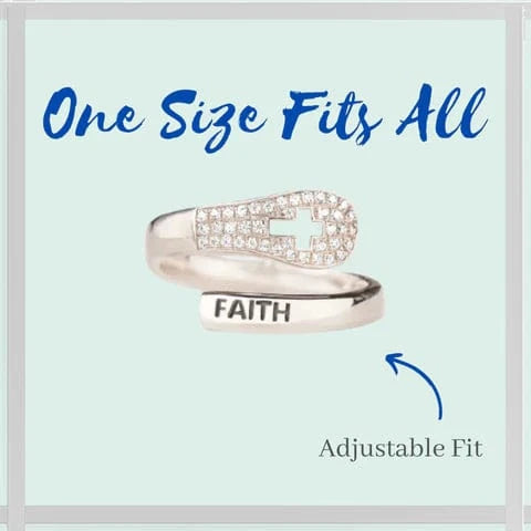 "FAITH" Handmade Christian Family Ring in Zircon & 925 Sterling Silver