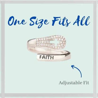 "FAITH" Handmade Christian Family Ring in Zircon & 925 Sterling Silver